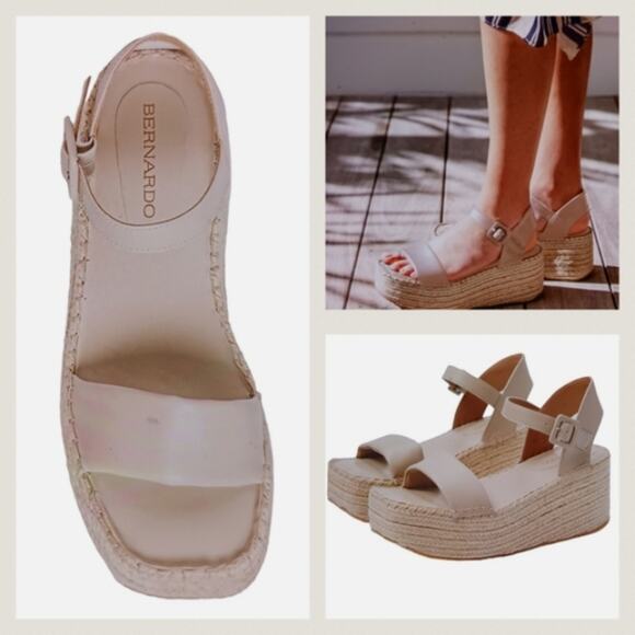 Bernardo Mallorca Platform Espadrille Sandals GUC $218 Size 9M    S2830 - Picture 1 of 11